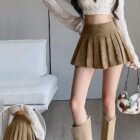 Pleated Corduroy Skirt - Preppy Aesthetic word1