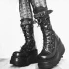 Y2K Punk Leather Platform Boots - Kawaii Gothic Collection word2