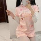 Pink Pastel Hooded Dress - Cutecore Aesthetic word3