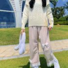 Laced Casual Pants - Kawaii Clothes word2