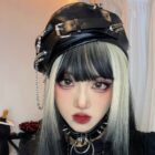 Vegan Leather Studded Beret - Punk Aesthetic word3