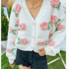 Thick Knitted Cardigan - Vintage Aesthetic word1