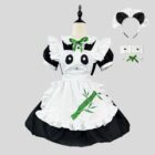 Panda maid costume featuring a white and black dress with panda ears and a matching headband.