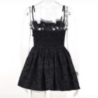 Dark Rose Lace Sling Dress - Gothic Aesthetic word2