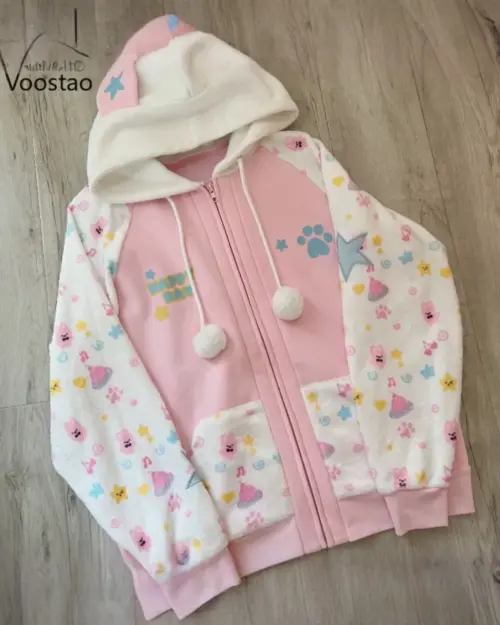Harajuku Pink Hoodie - Yume Kawaii Aesthetic