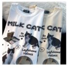 Milk Cat T-Shirt - Cutecore Aesthetic word2