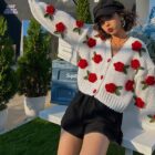 Thick Knitted Cardigan - Vintage Aesthetic word1