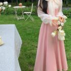 Long Pink Dress - Vintage Aesthetic word1