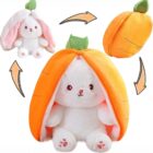 Kawaii Transformable Bunny Plushie - Carrot and Strawberry word3