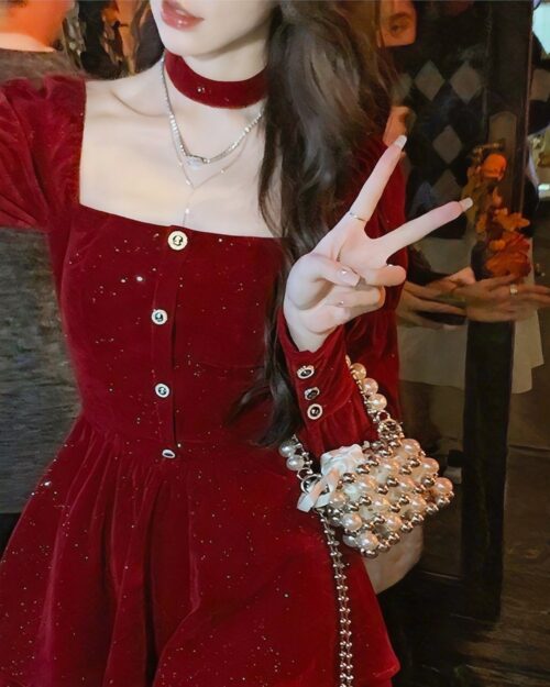 Festive Velvet Dress