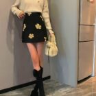 Small High Waist Slimming Hip Skirt - Korean Aesthetic word2