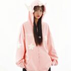 Loose Thick Feathered Hoodie - Harajuku Aesthetic word1