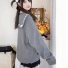 Sailor Collar Gray Jacket - Japanese Streetwear word3