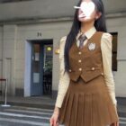 Korean Three-piece Suit - College Aesthetic word1