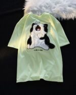 Japanese-style sleepy cat t-shirt featuring a cute, sleeping cat graphic.