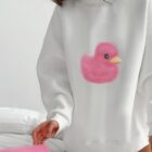 Pink Duck Pullover Sweater word1