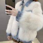 Denim Fur Coat - Y2K Aesthetic word1