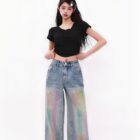 Colorful High Waist Loose Jeans - Y2K Aesthetic word2