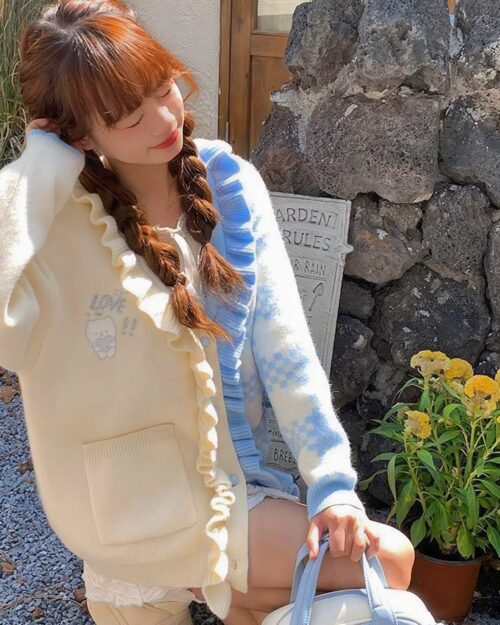 Milkshake Knitted Cardigan - Harajuku Aesthetic