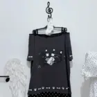 Off-Shoulder Black Cat T-Shirt word3