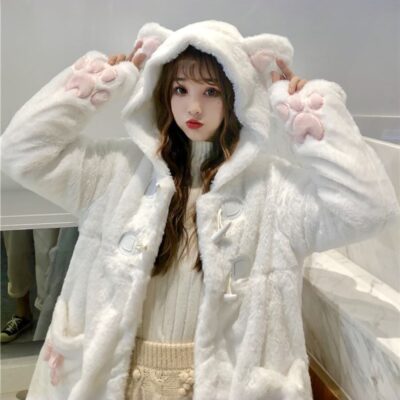 Kawaii Harajuku Neko Cat Hoodie - Padded Coat Edition