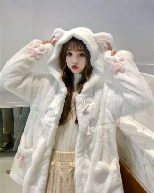 Kawaii Harajuku Neko Cat Hoodie - Padded Coat Edition