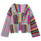 Retro Colorful Knitted Cardigan - Vintage Aesthetic word2
