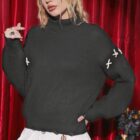 Dark Loose Pullover Sweater - Gothic Aesthetic word2