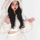 Bunny Hooded Plush Pajamas - Kawaii Clothes word1