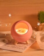 Kawaii cat lamp shaped night light with a sleeping cat inside, Little Pet House®.