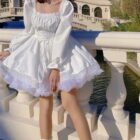 Fancy Lace Dress - French Aesthetic word2