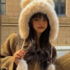 Thick Fluffy Bear Ears Hat - Kawaii Winter word1