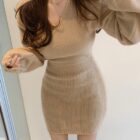 Cross V-neck Knitted Dress - Coquette Aesthetic word2