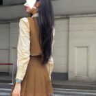 Korean Three-piece Suit - College Aesthetic word1