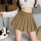 Pleated Corduroy Skirt - Preppy Aesthetic word1