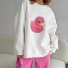 Pink Duck Pullover Sweater word1
