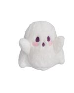 White ghost plushie backpack, soft and adorable design.