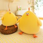 Kawaii Super Chonky Yellow Plushie - Goofy Edition, a plump, cheerful chonky bird plushie in bright yellow.