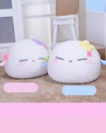 Big Fluff Balls - As Miss Beelzebub Likes beelzebub plushie, two plush toys on a rug.