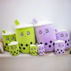 Set of cute bubble tea plushies in various sizes. These bubble tea plushies are soft and adorable.