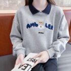 Loose Bear Sweatshirt - Korean Aesthetic word3