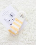 Close-up view of kawaii fluffy socks with an animal design, Winter Long Fluffy Socks - Animals Edition.