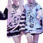 Harajuku Long-Sleeved Stripped Shirt - Yami Kawaii Aesthetic word2