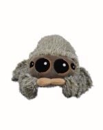 Close-up of the Lucas the Spider plush toy, a soft and furry spider plush.