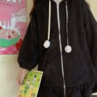 Fluffy Bunny Ears Hooded Coat - Kawaii Winter word3