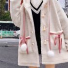 Fluffy Hooded Schoolgirl Coat word2