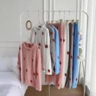 Bear Print Coral Pajamas Suit - Korean Aesthetic word1