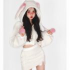 Bunny Hooded Plush Pajamas - Kawaii Clothes word1