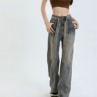 High Waist Long Jeans - Y2K Aesthetic word1