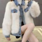 Denim Fur Coat - Y2K Aesthetic word1
